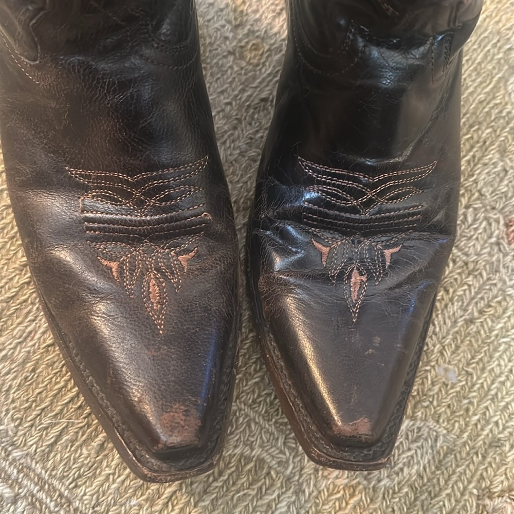 Corral leather boots- bohemian country rock vintage embroidery style - Picture 6 of 9